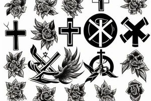 christian cross tattoo idea