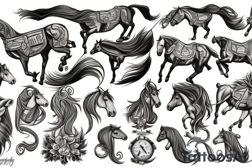 horse and chariots tattoo idea