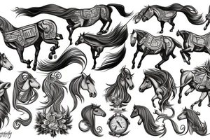 horse and chariots tattoo idea