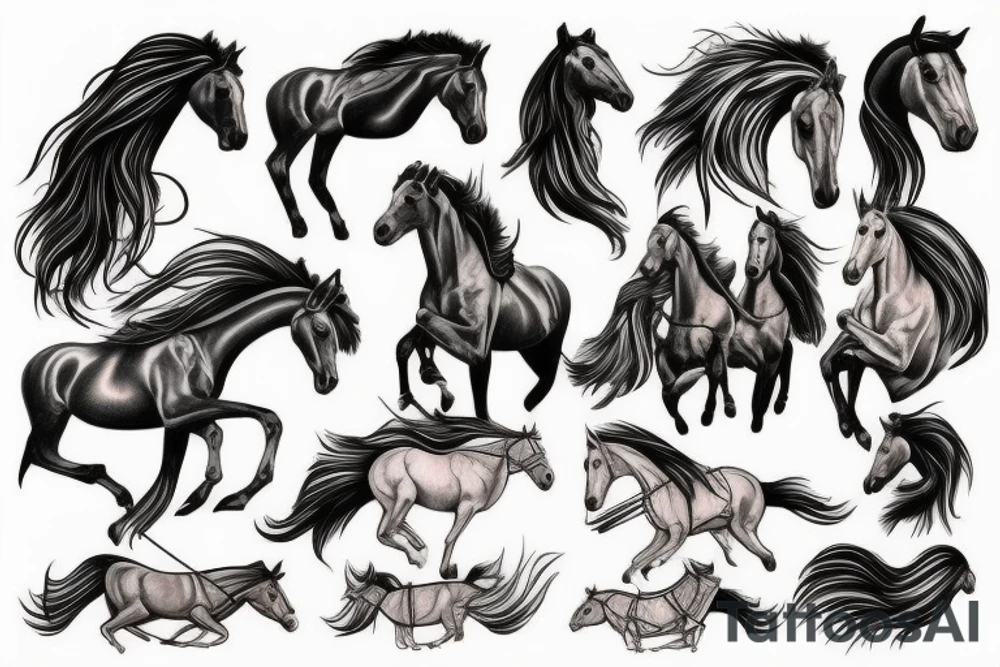 horse and chariots tattoo idea