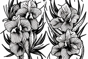 Iris in barbed wire tattoo idea