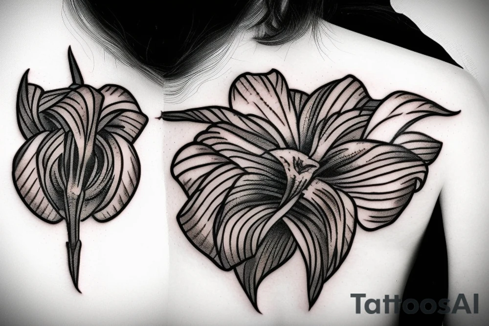 Iris in barbed wire tattoo idea