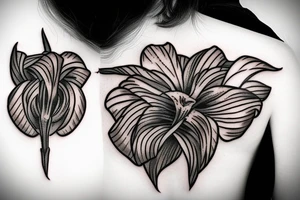 Iris in barbed wire tattoo idea