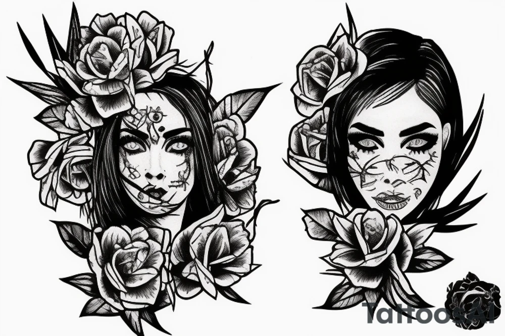 Iris in barbed wire tattoo idea