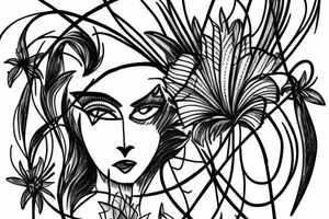 Iris in barbed wire tattoo idea
