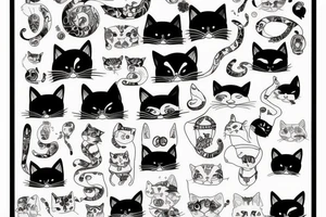 Fanny cat tattoo idea