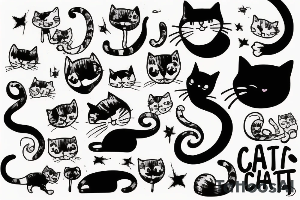 Funny cat tattoo idea