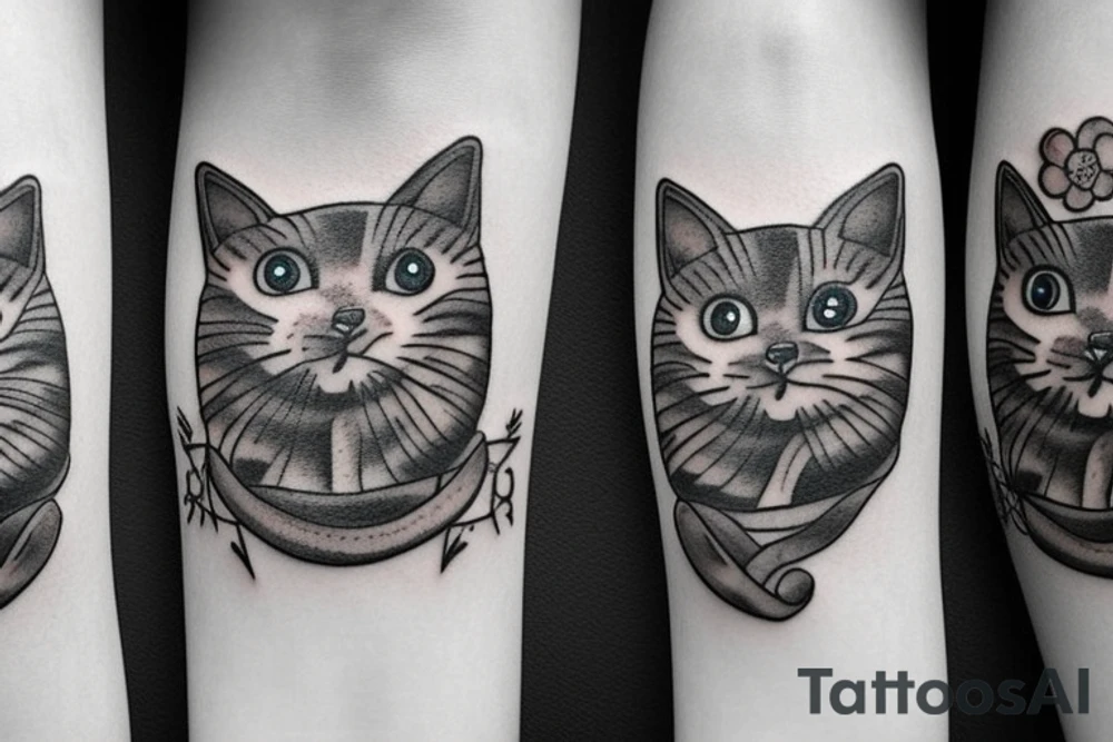 Funny cat tattoo idea