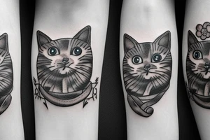 Funny cat tattoo idea