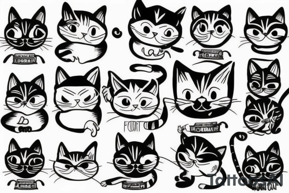 Funny cat tattoo idea