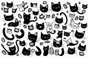 Funny cat tattoo idea