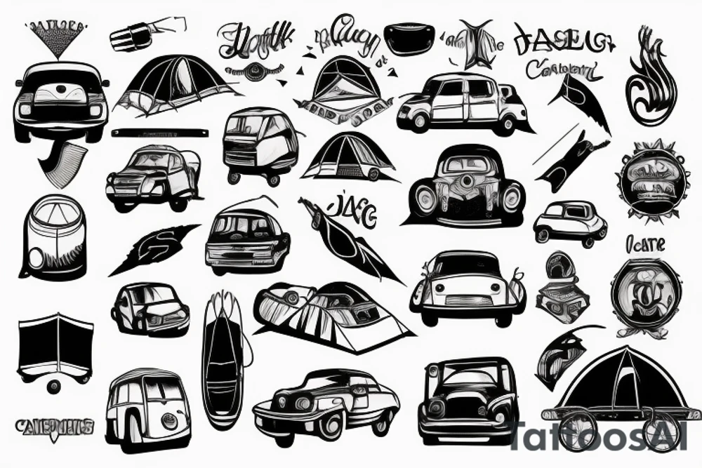 Car tent camping tattoo idea