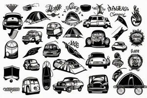 Car tent camping tattoo idea