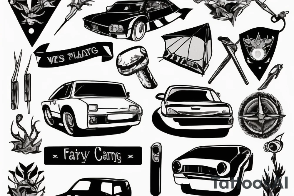 Car tent camping tattoo idea