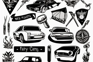 Car tent camping tattoo idea