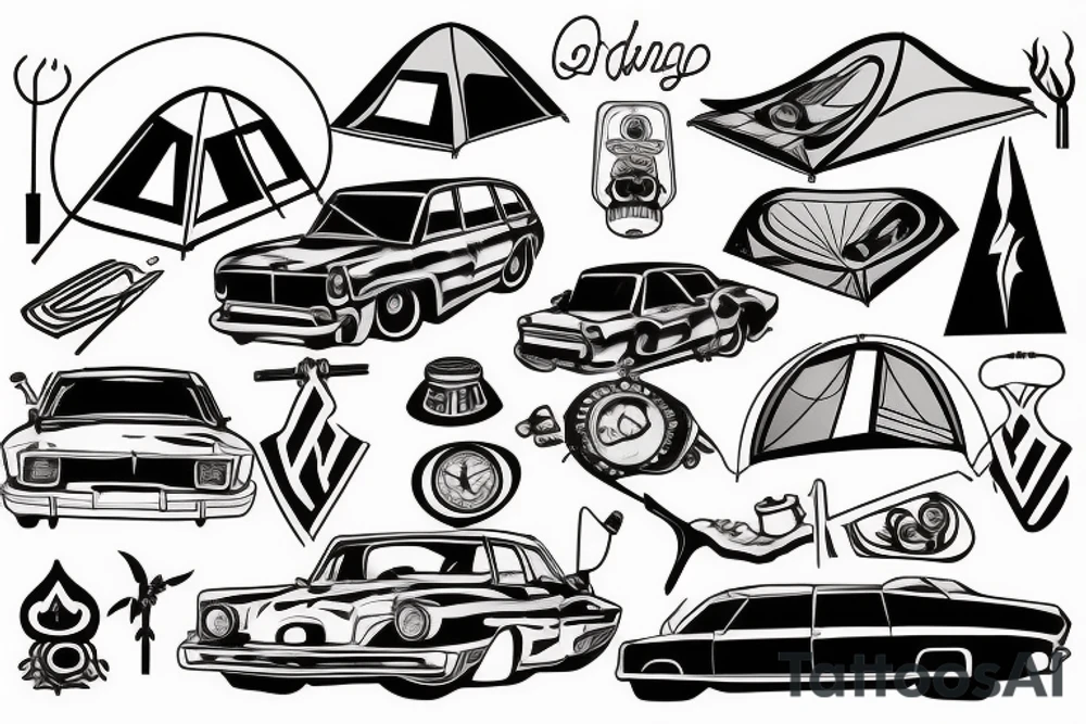 Car tent camping tattoo idea