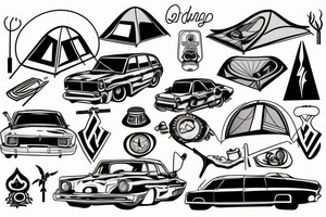 Car tent camping tattoo idea