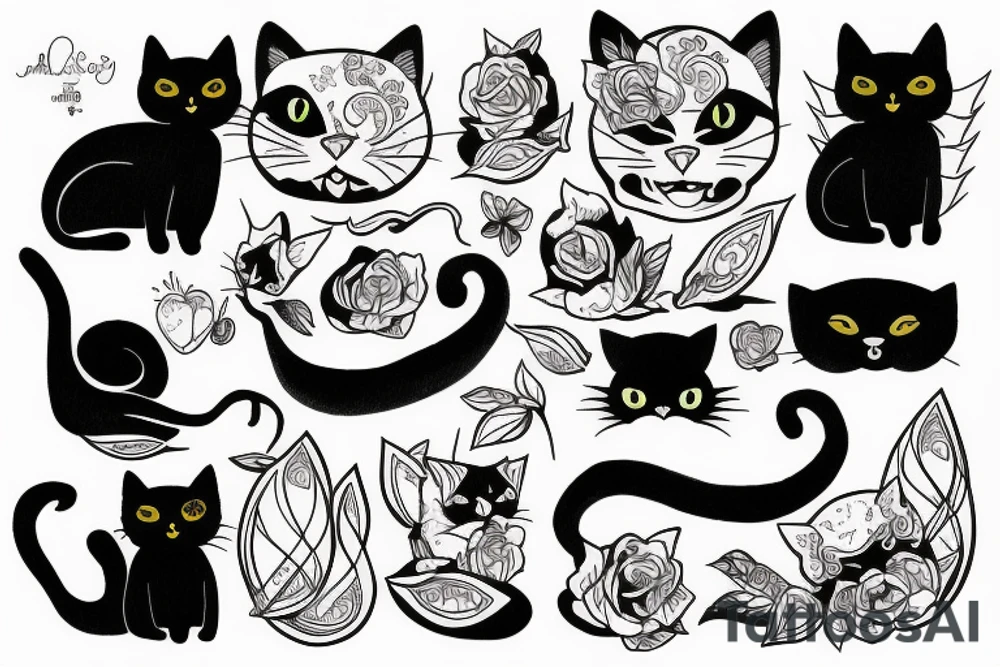 black cat tattoo idea