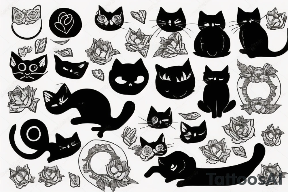 black cat tattoo idea
