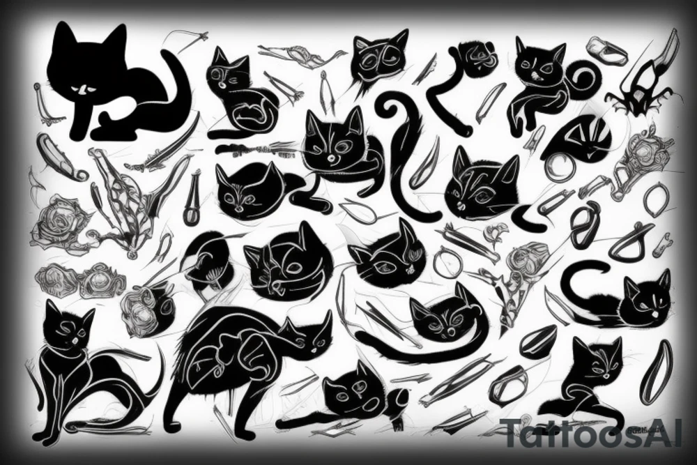 black cat tattoo idea