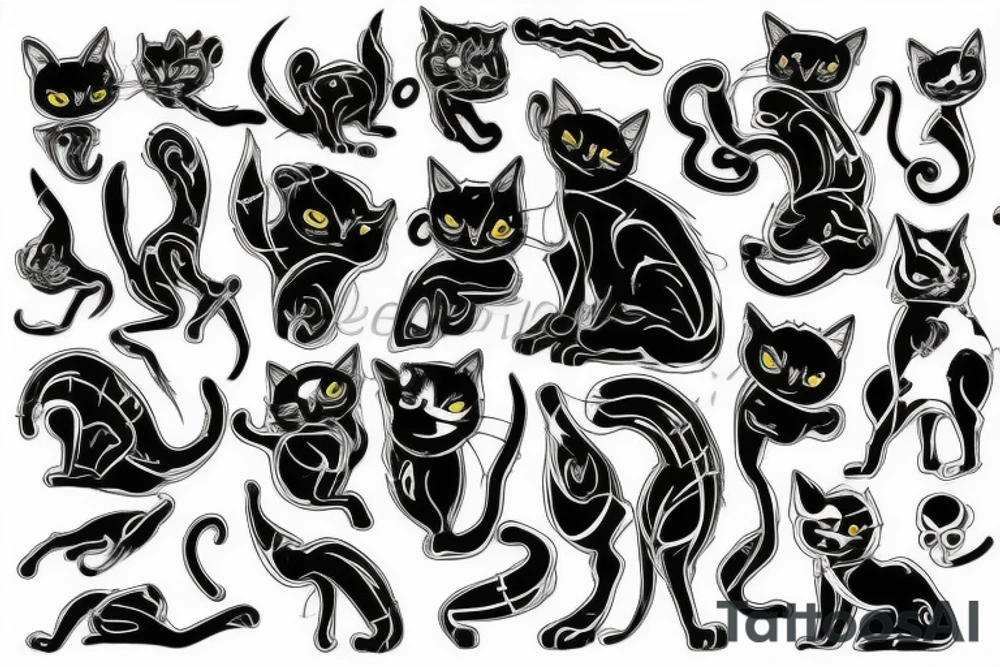 black cat tattoo idea