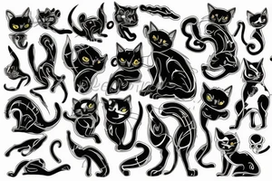 black cat tattoo idea