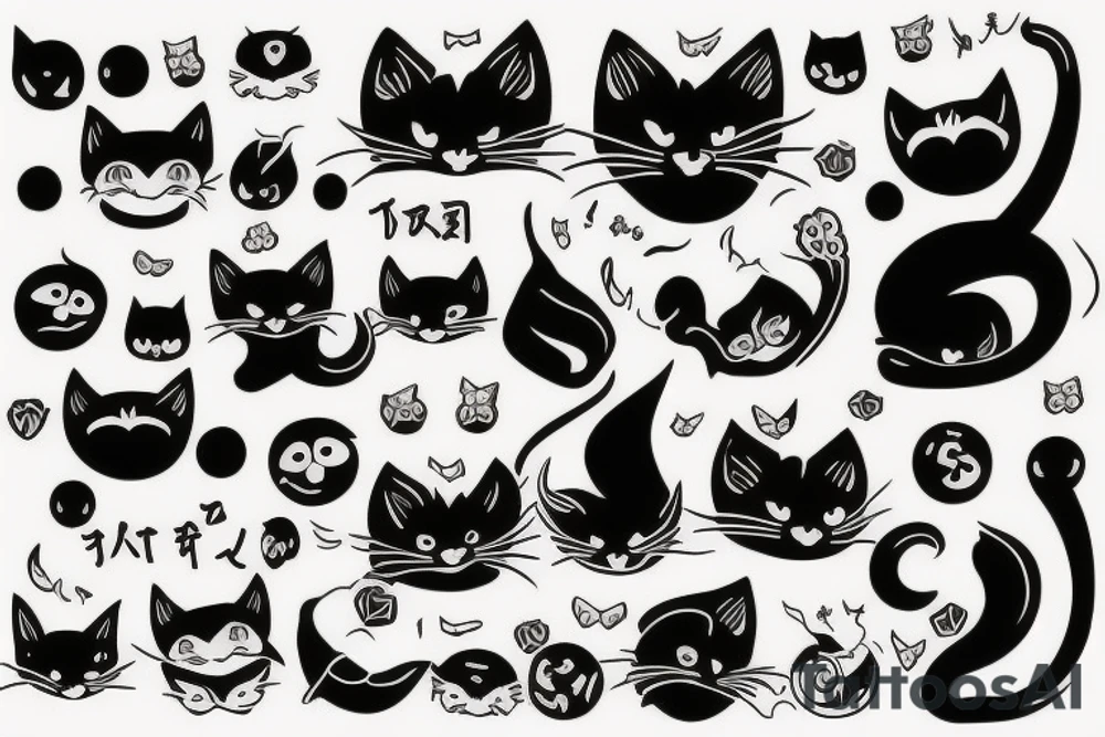 black cat tattoo idea