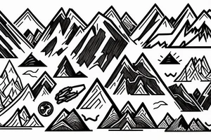 Person running on a trail with mountains in the distance tattoo idea