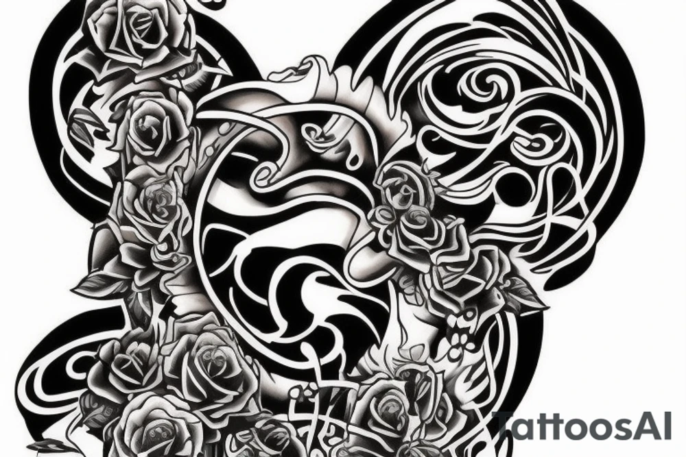 I want a tattoo based. On my hard childhood. My mom did great job but my dad was abstent. I want it on my left arm tattoo idea