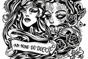 fine line tattoo that features the quote 'Non Ducor, Duco'. I would like the design to be text-only, with no images. tattoo idea