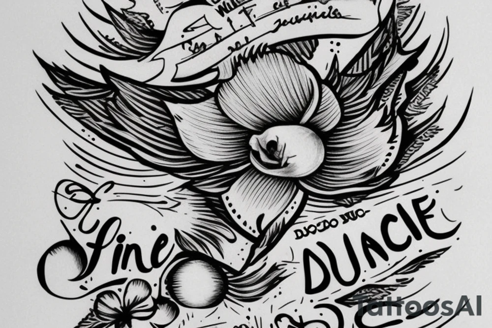 fine line tattoo that features the quote 'Non Ducor, Duco'. I would like the design to be text-only, with no images. tattoo idea