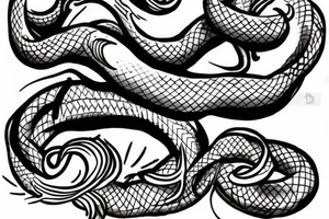 snake around collarbone tattoo idea