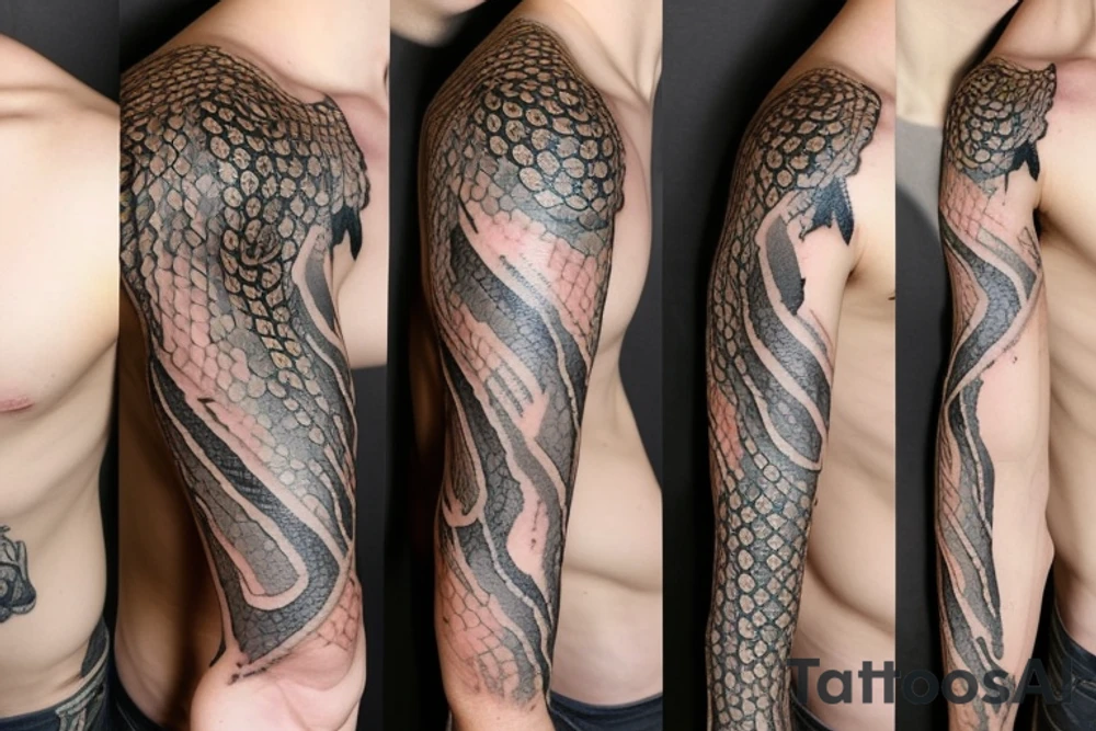 snake around collarbone tattoo idea