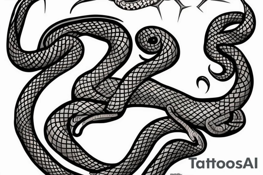 snake around collarbone tattoo idea