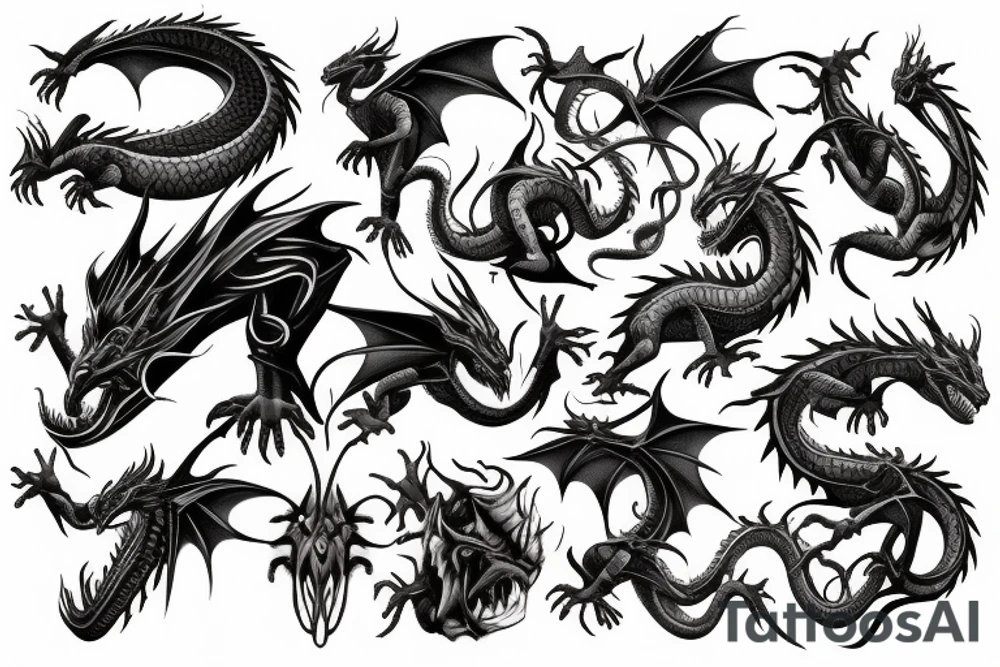 entangling dragon tattoo idea