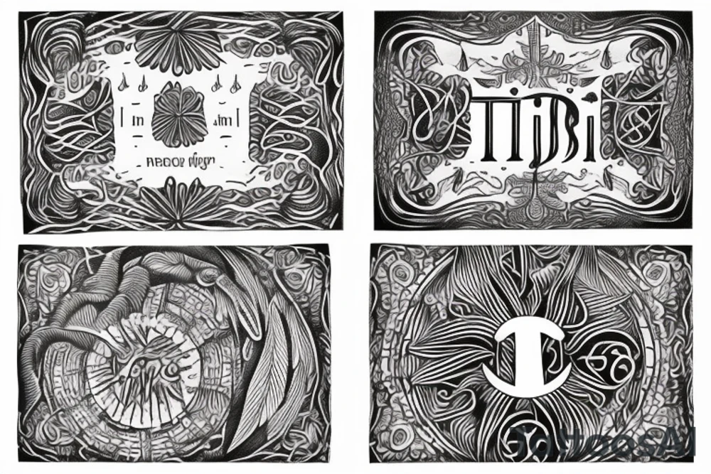 "Tibi Et Igni" - a latin quote meaning For you and for fire (indicating an extreme, all-or-nothing devotion), designed around flowers tattoo idea