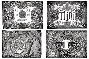 "Tibi Et Igni" - a latin quote meaning For you and for fire (indicating an extreme, all-or-nothing devotion), designed around flowers tattoo idea