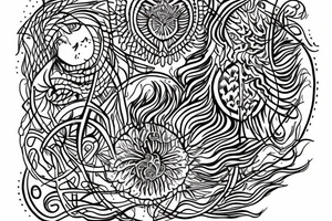 "Tibi Et Igni" - a latin quote meaning For you and for fire (indicating an extreme, all-or-nothing devotion), designed around flowers tattoo idea