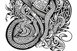 "Tibi Et Igni" - a latin quote meaning For you and for fire, designed around flowers tattoo idea