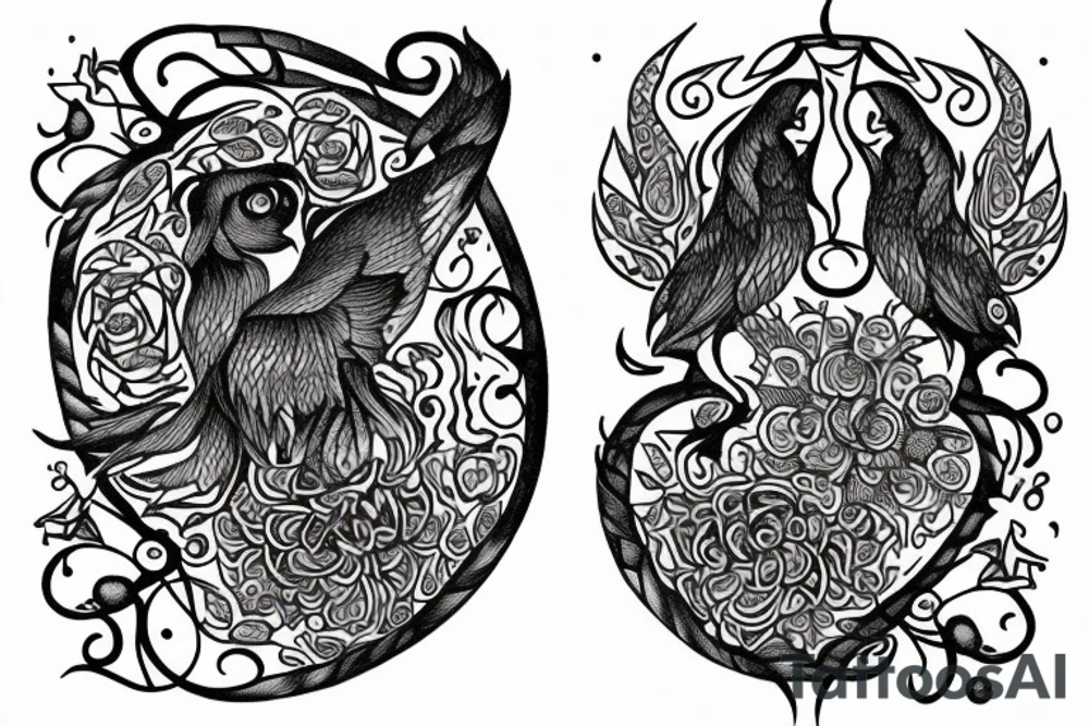 Include the quote "Tibi Et Igni" -meaning for you and for fire, designed around flowers tattoo idea