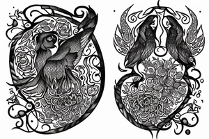 Include the quote "Tibi Et Igni" -meaning for you and for fire, designed around flowers tattoo idea