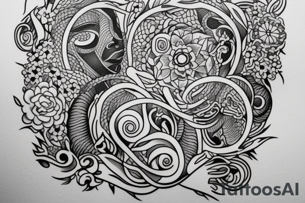 Include the quote "Tibi Et Igni" -meaning for you and for fire, designed around flowers tattoo idea