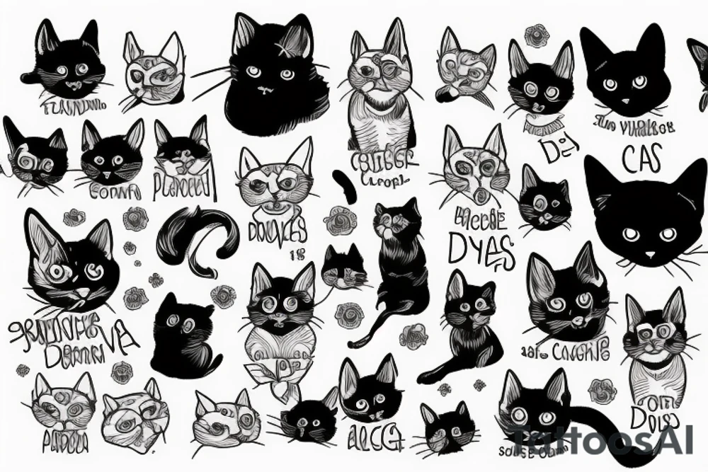 Cats dogs tattoo idea