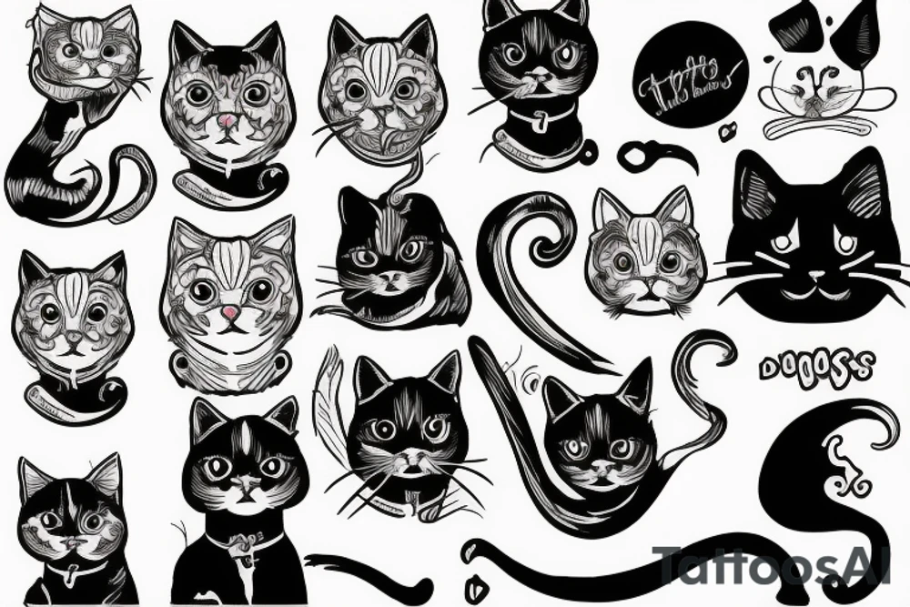Cats dogs tattoo idea