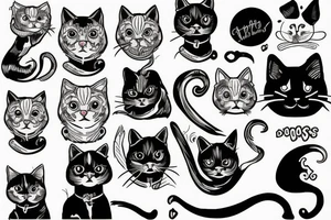 Cats dogs tattoo idea