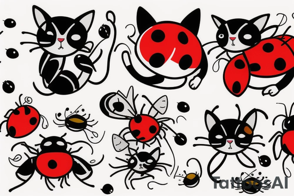Cats lady bug tattoo idea