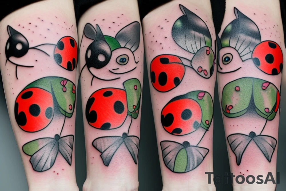 Cats lady bug tattoo idea