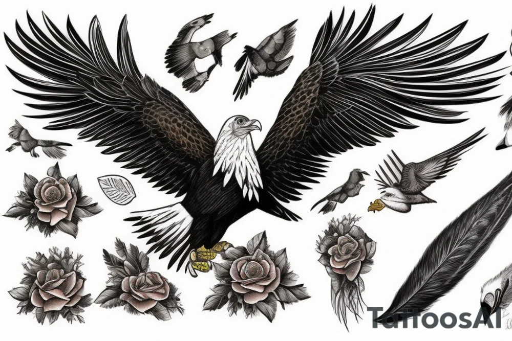 an eagle carrying a dead pheasant tattoo idea