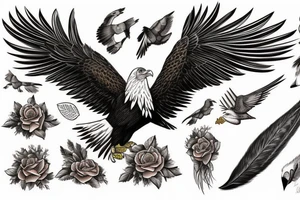 an eagle carrying a dead pheasant tattoo idea