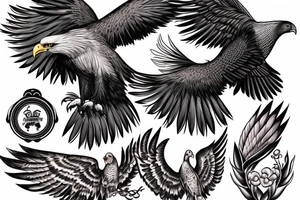 an eagle carrying a dead pheasant tattoo idea